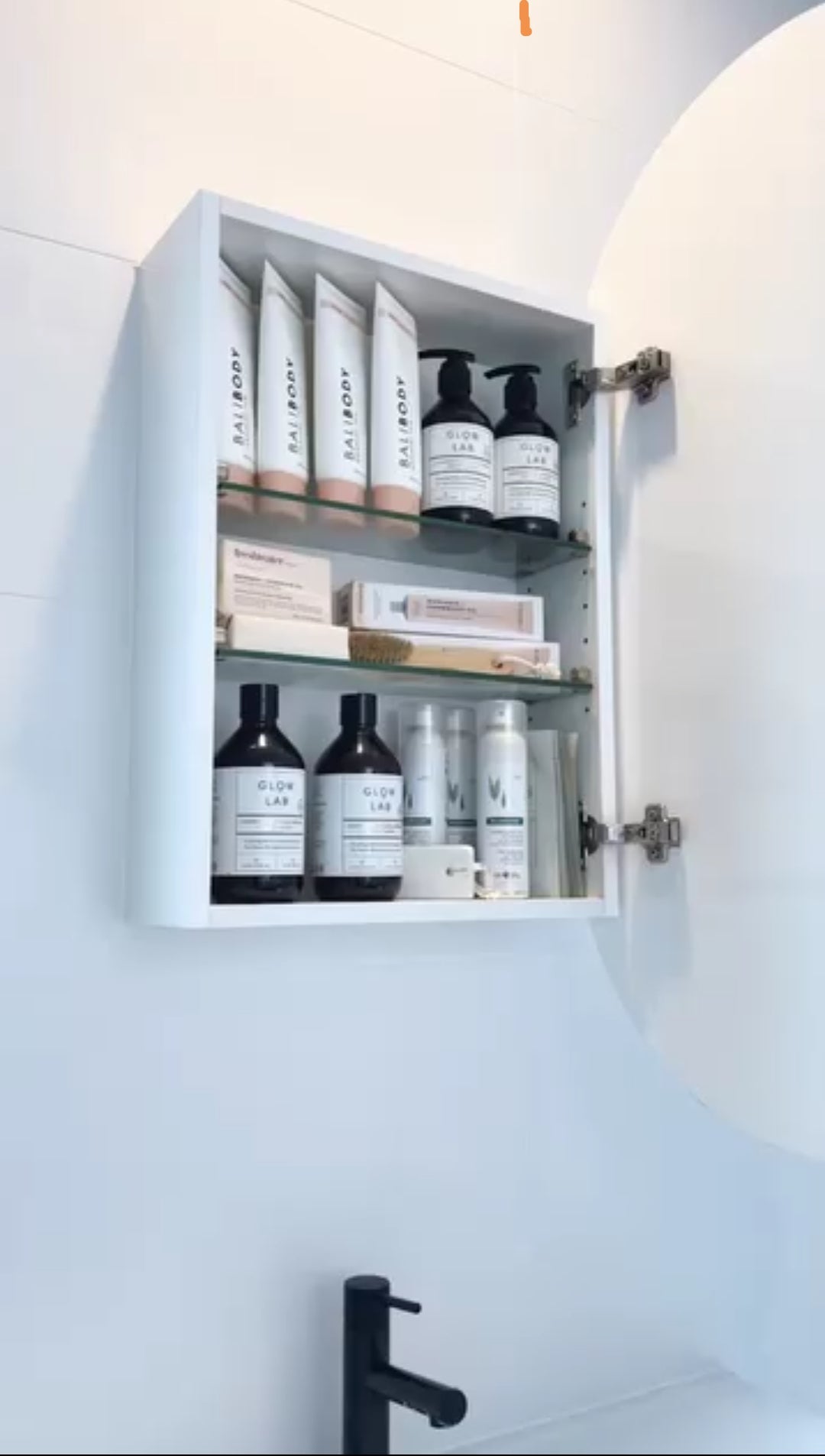 Armoire salle de bain ovale (مرآة + خزانة تخزين)